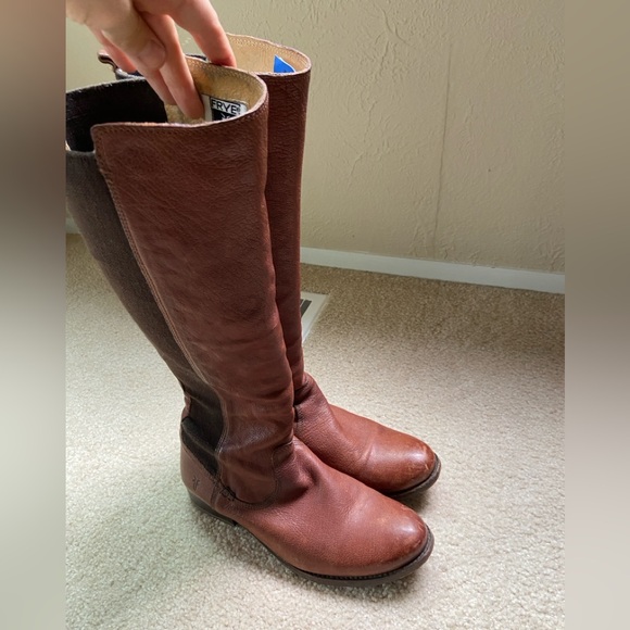 Frye Molly gore tall boot, Whiskey, size 8 - Picture 6 of 10